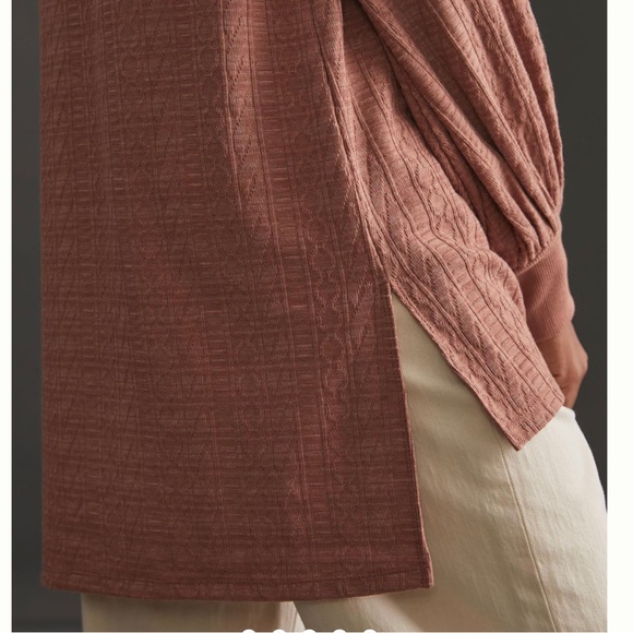 NWT Anthropologie Off The Shoulder Pullover Copper Tunic Top Balloon Sleeve XS - Picture 4 of 15